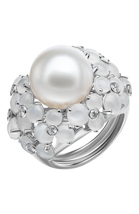 Женские кольцо UTOPIA бесцветного цвета, арт. JKA2BMSS | Фото 1 (Материал сплава: Белое золото; Драгоценные камни: Другие, Бриллианты)