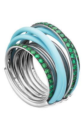 Женские кольцо DE GRISOGONO бесцветного цвета, арт. 54001/46 | Фото 1 (Материал сплава: Белое золото; Драгоценные камни: Другие)