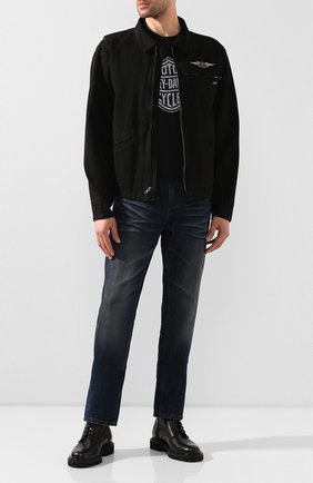 Мужская хлопковая куртка 1903 HARLEY-DAVIDSON черного цвета, арт. 96691-19VM | Фото 2 (Материал внешний: Хлопок; Мужское Кросс-КТ: Верхняя одежда; Длина (верхняя одежда): Короткие; Рукава: Длинные; Кросс-КТ: Ветровка, Куртка)