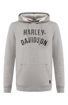 Мужской худи garage HARLEY-DAVIDSON серого цвета по цене 11030 руб., арт. 96528-19VM | Фото 1 Мужской худи garage HARLEY-DAVIDSON серого цвета, арт. 96528-19VM | Фото 1