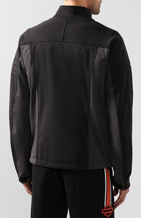Мужская куртка genuine motorclothes HARLEY-DAVIDSON темно-серого цвета, арт. 97423-17VM | Фото 4 (Кросс-КТ: Куртка, Ветровка; Рукава: Длинные; Материал внешний: Синтетический материал; Мужское Кросс-КТ: Верхняя одежда; Длина (верхняя одежда): Короткие)