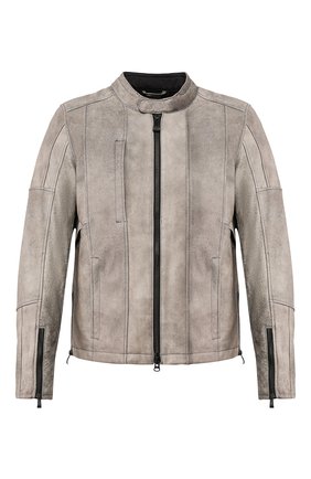 Мужская кожаная куртка h-d moto HARLEY-DAVIDSON серого цвета, арт. 98061-19EM | Фото 1 (Мужское Кросс-КТ: Кожа и замша, Верхняя одежда; Рукава: Длинные; Длина (верхняя одежда): Короткие; Кросс-КТ: Куртка; Материал внешний: Натуральная кожа)