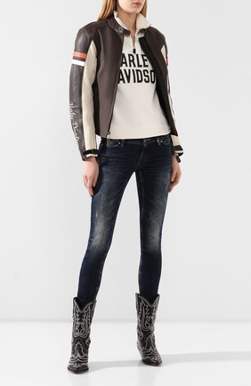 Женская кожаная куртка genuine motorclothes HARLEY-DAVIDSON коричневого цвета по цене 84610 руб., арт. 98044-19EW | Фото 2 Женская кожаная куртка genuine motorclothes HARLEY-DAVIDSON коричневого цвета, арт. 98044-19EW | Фото 2
