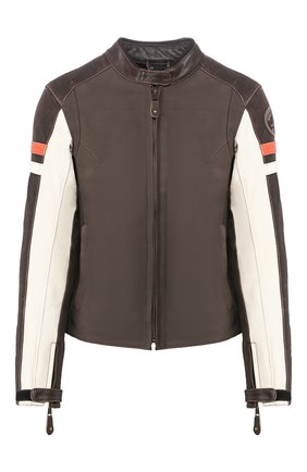 Женская кожаная куртка genuine motorclothes HARLEY-DAVIDSON коричневого цвета, арт. 98044-19EW | Фото 1 (Рукава: Длинные; Женское Кросс-КТ: Замша и кожа; Длина (верхняя одежда): Короткие; Кросс-КТ: Куртка; Материал внешний: Натуральная кожа)