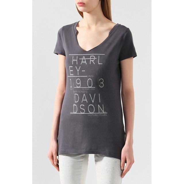 фото Хлопковая футболка black label harley-davidson