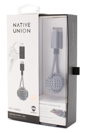 Брелок с зарядным кабелем key cable NATIVE UNION черно-белого цвета по цене 6290 руб., арт. KEY-KV-CL-ZEB | Фото 2 Брелок с зарядным кабелем key cable NATIVE UNION черно-белого цвета, арт. KEY-KV-CL-ZEB | Фото 2 (Региональные ограничения белый список (Axapta Mercury): RU)
