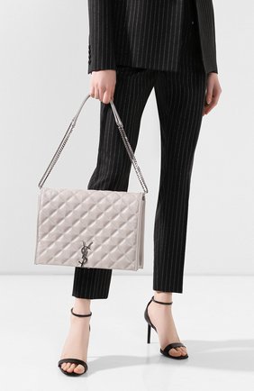 Женская сумка becky SAINT LAURENT светло-серого цвета по цене 180000 руб., арт. 579604/1D312 | Фото 2 Женская сумка becky SAINT LAURENT светло-серого цвета, арт. 579604/1D312 | Фото 2