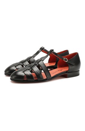 Женские кожаные сандалии SANTONI черного цвета по цене 33800 руб., арт. WUSM58748BI3CUNPN01 | Фото 1 Женские кожаные сандалии SANTONI черного цвета, арт. WUSM58748BI3CUNPN01 | Фото 1