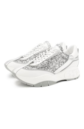 Женские комбинированные кроссовки raine JIMMY CHOO серебряного цвета по цене 35500 руб., арт. RAINE/CGC | Фото 1 Женские комбинированные кроссовки raine JIMMY CHOO серебряного цвета, арт. RAINE/CGC | Фото 1