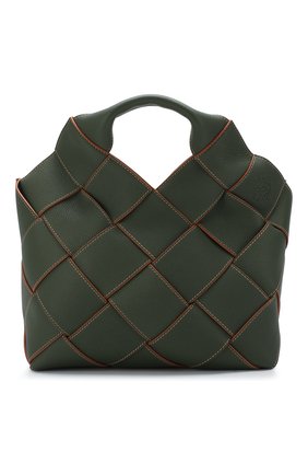 Женская сумка woven LOEWE хаки цвета по цене 225500 руб., арт. 321.12.L62 | Фото 1 Женская сумка woven LOEWE хаки цвета, арт. 321.12.L62 | Фото 1