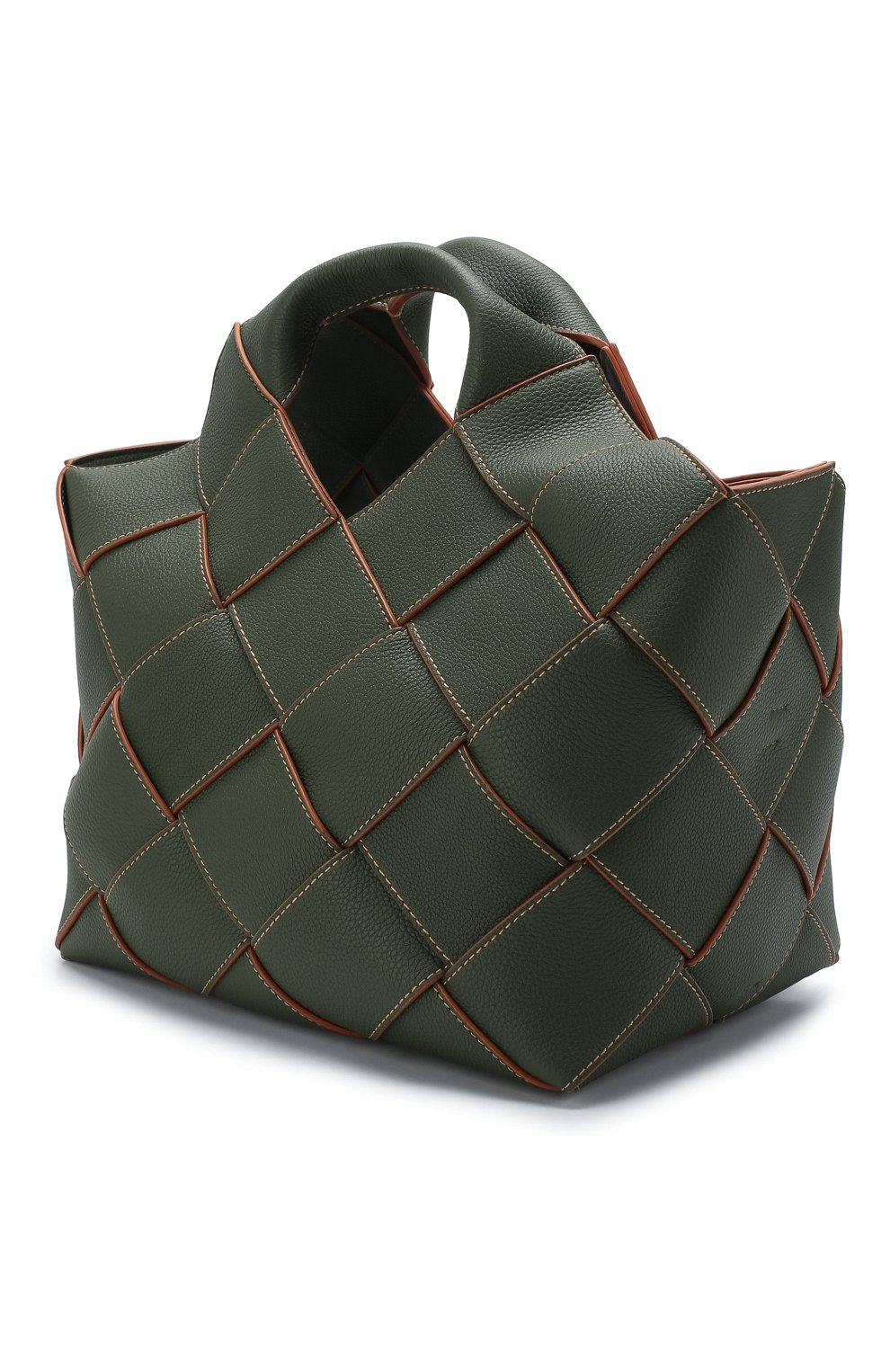 Женская сумка woven LOEWE хаки цвета по цене 225500 руб., арт. 321.12.L62 | Фото 3 Женская сумка woven LOEWE хаки цвета, арт. 321.12.L62 | Фото 3