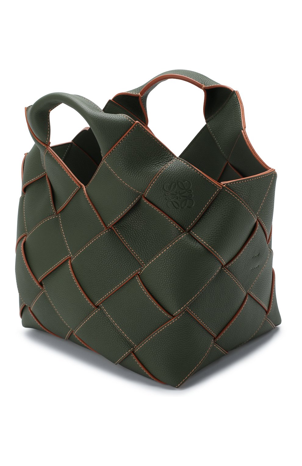 Женская сумка woven LOEWE хаки цвета по цене 225500 руб., арт. 321.12.L62 | Фото 4 Женская сумка woven LOEWE хаки цвета, арт. 321.12.L62 | Фото 4