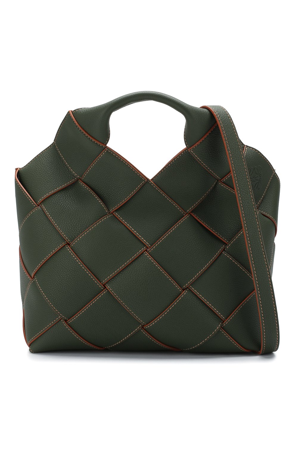 Женская сумка woven LOEWE хаки цвета по цене 225500 руб., арт. 321.12.L62 | Фото 6 Женская сумка woven LOEWE хаки цвета, арт. 321.12.L62 | Фото 6
