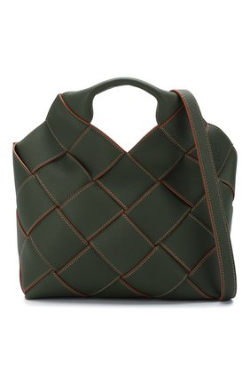 Женская сумка woven LOEWE хаки цвета по цене 225500 руб., арт. 321.12.L62 | Фото 6 Женская сумка woven LOEWE хаки цвета, арт. 321.12.L62 | Фото 6
