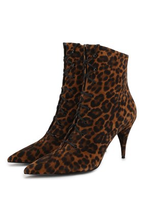 Женские замшевые ботильоны kiki SAINT LAURENT леопардового цвета по цене 67800 руб., арт. 578895/1FL00 | Фото 1 Женские замшевые ботильоны kiki SAINT LAURENT леопардового цвета, арт. 578895/1FL00 | Фото 1