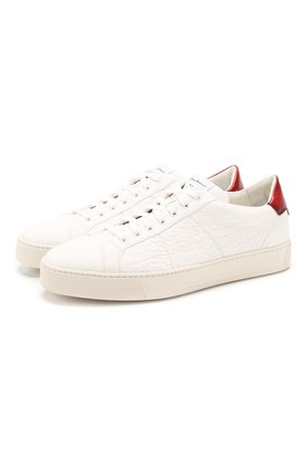 Мужские кожаные кеды SANTONI белого цвета по цене 33200 руб., арт. MBGL21300PNNXLLII39 | Фото 1 Мужские кожаные кеды SANTONI белого цвета, арт. MBGL21300PNNXLLII39 | Фото 1