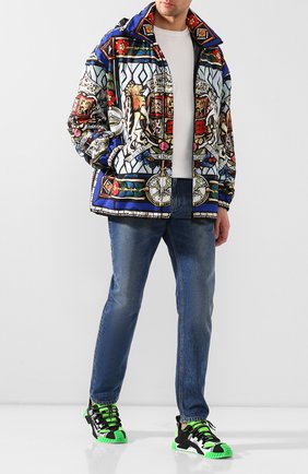 Мужские комбинированные кеды ns1 DOLCE & GABBANA зеленого цвета по цене 62400 руб., арт. CS1770/AJ973 | Фото 2 Мужские комбинированные кеды ns1 DOLCE & GABBANA зеленого цвета, арт. CS1770/AJ973 | Фото 2