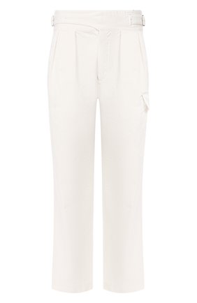 Мужские хлопковые брюки RALPH LAUREN белого цвета, арт. 790787186 | Фото 1 (Материал внешний: Хлопок; Длина (брюки, джинсы): Стандартные; Случай: Повседневный)