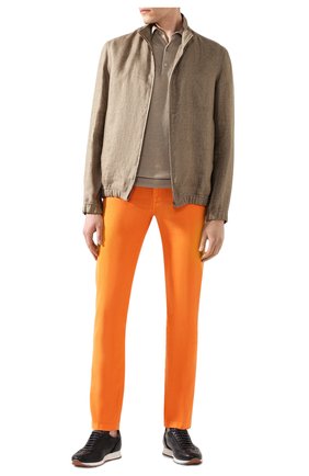 Мужские брюки KITON оранжевого цвета, арт. UPNJSJ07S73 | Фото 2 (Материал внешний: Хлопок, Синтетический материал; Длина (брюки, джинсы): Стандартные; Силуэт М (брюки): Чиносы; Случай: Повседневный; Стили: Кэжуэл; Региональные ограничения белый список (Axapta Mercury): RU)