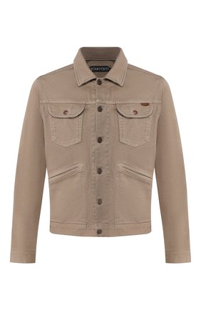 Мужская хлопковая куртка TOM FORD бежевого цвета, арт. BUJ35/TFD116 | Фото 1 (Длина (верхняя одежда): Короткие; Материал внешний: Хлопок, Деним; Рукава: Длинные; Кросс-КТ: Деним, Куртка; Мужское Кросс-КТ: Верхняя одежда; Региональные ограничения белый список (Axapta Mercury): RU)