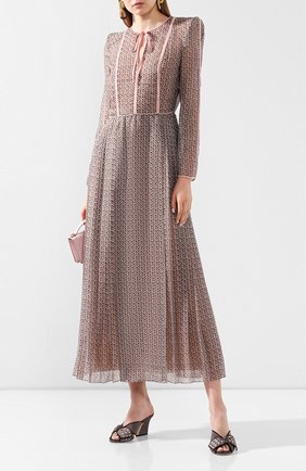 Женское шелковое платье FENDI светло-розового цвета по цене 249000 руб., арт. FDA718 A5XG | Фото 2 Женское шелковое платье FENDI светло-розового цвета, арт. FDA718 A5XG | Фото 2