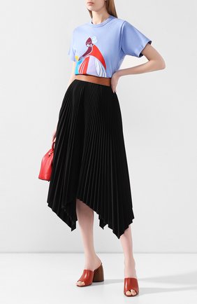 Женская хлопковая футболка LANVIN голубого цвета по цене 25800 руб., арт. RW-T0665J-JR24-E20 | Фото 2 Женская хлопковая футболка LANVIN голубого цвета, арт. RW-T0665J-JR24-E20 | Фото 2