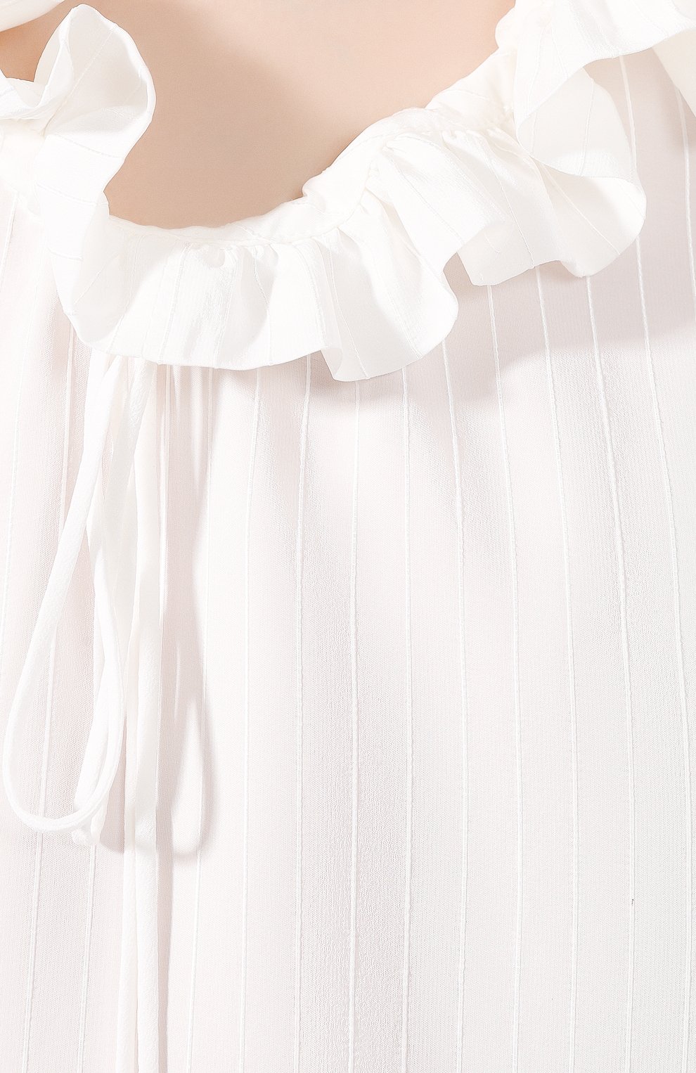 Женская блузка из смеси вискозы и шелка STELLA MCCARTNEY белого цвета, арт. 600617/S0A44 | Фото 5 (Материал внешний: Шелк, Вискоза; Рукава: Длинные; Принт: Без принта; Длина (для топов): Стандартные; Женское Кросс-КТ: Блуза-одежда)