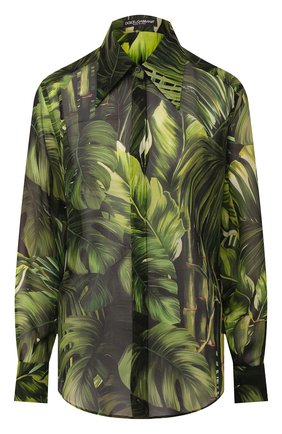 Женская шелковая рубашка DOLCE & GABBANA зеленого цвета по цене 69950 руб., арт. F5N27T/IS1DK | Фото 1 Женская шелковая рубашка DOLCE & GABBANA зеленого цвета, арт. F5N27T/IS1DK | Фото 1
