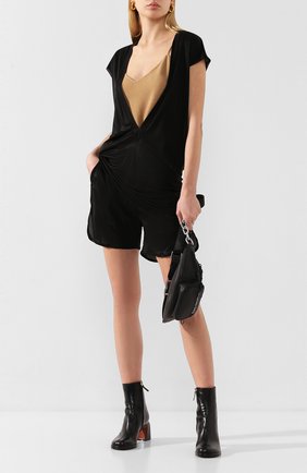 Женская футболка из вискозы RICK OWENS черного цвета по цене 29600 руб., арт. R020S1250/JJ | Фото 2 Женская футболка из вискозы RICK OWENS черного цвета, арт. R020S1250/JJ | Фото 2
