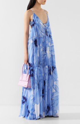 Женское платье-макси JACQUEMUS голубого цвета по цене 116000 руб., арт. 201DR01/2834E | Фото 2 Женское платье-макси JACQUEMUS голубого цвета, арт. 201DR01/2834E | Фото 2
