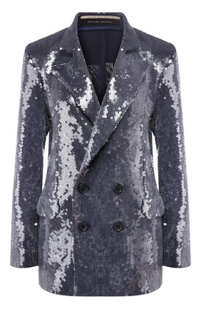 Женский жакет с пайетками ROLAND MOURET синего цвета по цене 150000 руб., арт. SS20/S0451/F0414 | Фото 1 Женский жакет с пайетками ROLAND MOURET синего цвета, арт. SS20/S0451/F0414 | Фото 1