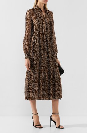 Женское шелковое платье SAINT LAURENT леопардового цвета по цене 193000 руб., арт. 624549/Y372Q | Фото 2 Женское шелковое платье SAINT LAURENT леопардового цвета, арт. 624549/Y372Q | Фото 2