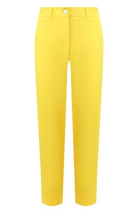 Женские хлопковые брюки TWO WOMEN IN THE WORLD желтого цвета, арт. LAUREN/YEAT3 | Фото 1 (Женское Кросс-КТ: Брюки-одежда; Силуэт Ж (брюки и джинсы): Прямые; Материал внешний: Хлопок; Длина (брюки, джинсы): Укороченные)