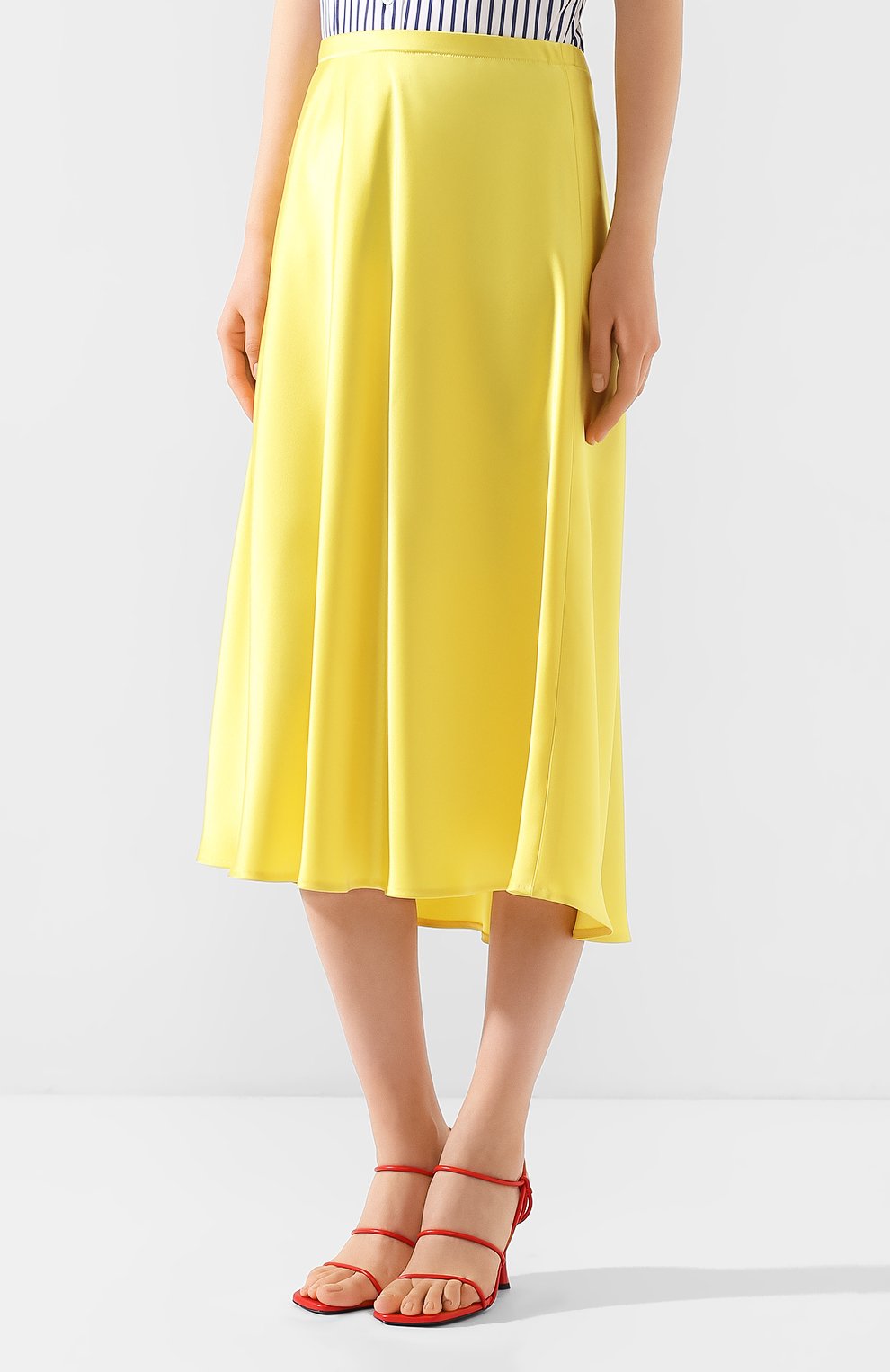 Женская юбка-миди ESCADA желтого цвета, арт. 5032905 | Фото 3 (Материал внешний: Синтетический материал; Женское Кросс-КТ: Юбка-одежда; Длина Ж (юбки, платья, шорты): Миди)