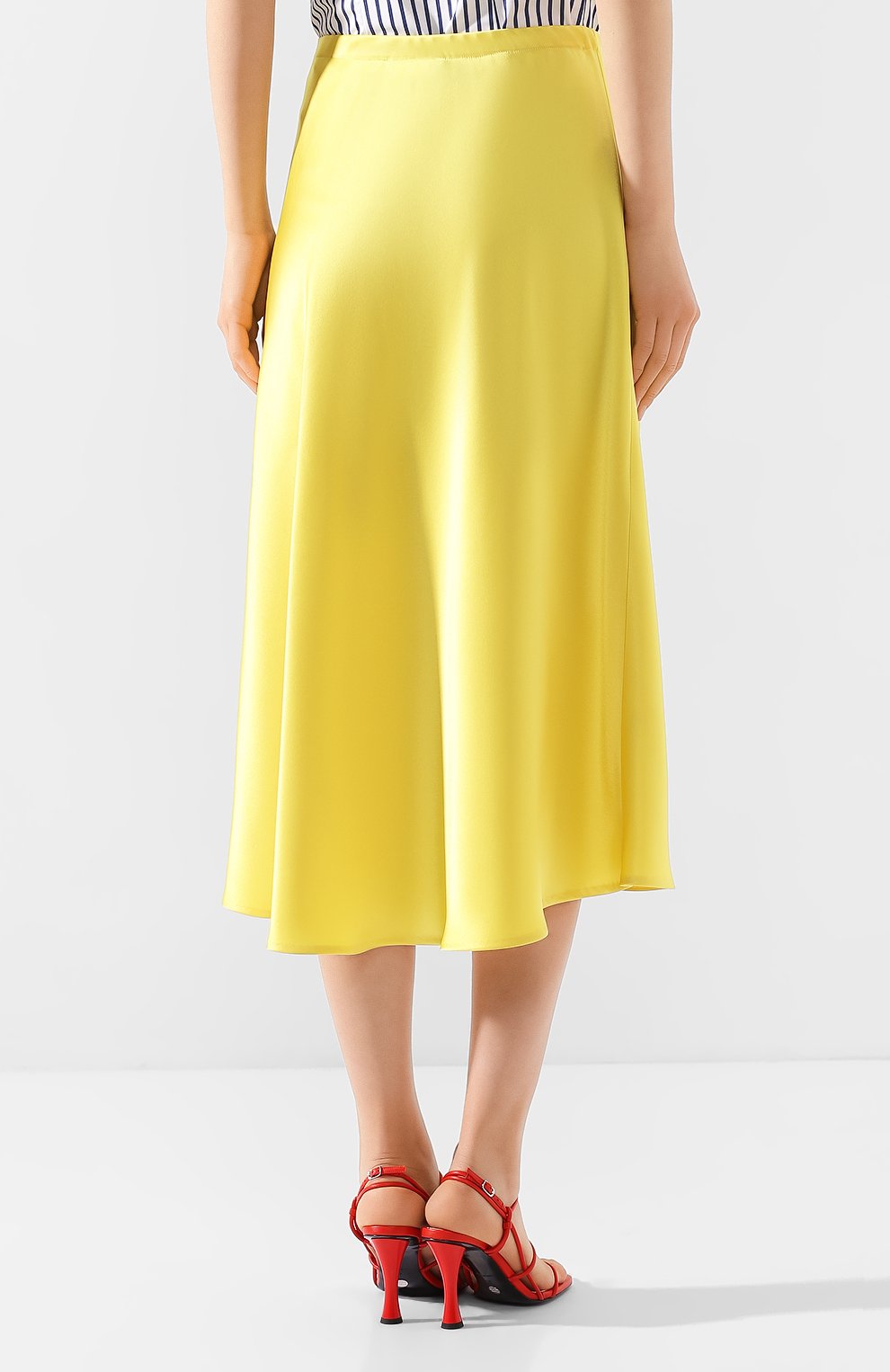 Женская юбка-миди ESCADA желтого цвета, арт. 5032905 | Фото 4 (Материал внешний: Синтетический материал; Женское Кросс-КТ: Юбка-одежда; Длина Ж (юбки, платья, шорты): Миди)