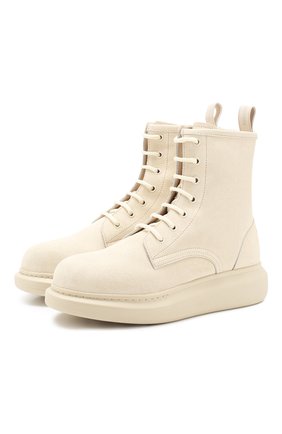 Женские замшевые ботинки ALEXANDER MCQUEEN кремвого цвета по цене 39600 руб., арт. 586394/WHXK1 | Фото 1 Женские замшевые ботинки ALEXANDER MCQUEEN кремвого цвета, арт. 586394/WHXK1 | Фото 1