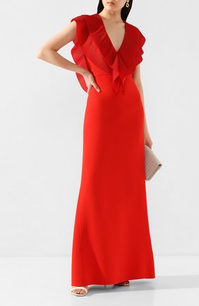 Женское платье-макси VICTORIA BECKHAM красного цвета по цене 185500 руб., арт. 1220WDR001351A | Фото 2 Женское платье-макси VICTORIA BECKHAM красного цвета, арт. 1220WDR001351A | Фото 2