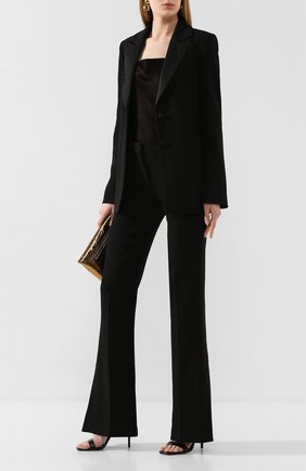 Женские расклешенные брюки VICTORIA, VICTORIA BECKHAM черного цвета по цене 30800 руб., арт. 2120WTR000431B | Фото 2 Женские расклешенные брюки VICTORIA, VICTORIA BECKHAM черного цвета, арт. 2120WTR000431B | Фото 2