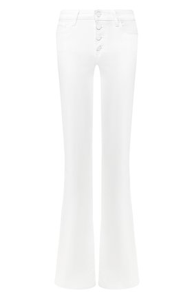 Женские расклешенные джинсы PAIGE белого цвета, арт. 6040208-4520 | Фото 1 (Длина (брюки, джинсы): Удлиненные; Материал внешний: Хлопок, Деним; Силуэт Ж (брюки и джинсы): Расклешенные; Кросс-КТ: Деним)