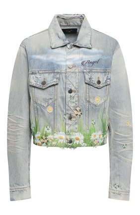 Женская джинсовая куртка AMIRI голубого цвета по цене 129500 руб., арт. Y0W04381DE | Фото 1 Женская джинсовая куртка AMIRI голубого цвета, арт. Y0W04381DE | Фото 1
