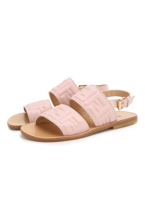 Детские кожаные босоножки FENDI розового цвета по цене 27450 руб., арт. JMR309/AAE2/32-39 | Фото 1 Детские кожаные босоножки FENDI розового цвета, арт. JMR309/AAE2/32-39 | Фото 1