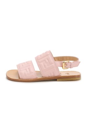 Детские кожаные босоножки FENDI розового цвета по цене 23250 руб., арт. JMR309/AAE2/27-31 | Фото 2 Детские кожаные босоножки FENDI розового цвета, арт. JMR309/AAE2/27-31 | Фото 2
