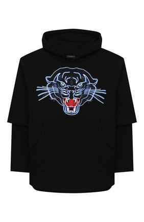 Детский хлопковое худи MARCELO BURLON KIDS OF MILAN черного цвета по цене 15600 руб., арт. 20E/B/MB/2102/0020/8-14Y | Фото 1 Детский хлопковое худи MARCELO BURLON KIDS OF MILAN черного цвета, арт. 20E/B/MB/2102/0020/8-14Y | Фото 1