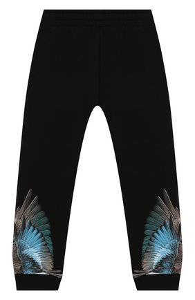Детские хлопковые джоггеры MARCELO BURLON KIDS OF MILAN черного цвета по цене 14500 руб., арт. 20E/B/MB/3001/0020/2-6Y | Фото 2 Детские хлопковые джоггеры MARCELO BURLON KIDS OF MILAN черного цвета, арт. 20E/B/MB/3001/0020/2-6Y | Фото 2