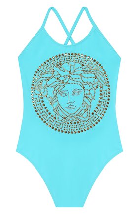 Детского слитный купальник VERSACE бирюзового цвета по цене 15850 руб., арт. YC000259/A233889/4A-6A | Фото 1 Детского слитный купальник VERSACE бирюзового цвета, арт. YC000259/A233889/4A-6A | Фото 1