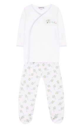 Детский комплект из распашонки и ползунков MAGNOLIA BABY голубого цвета по цене 3490 руб., арт. 597-734P-LB | Фото 1 Детский комплект из распашонки и ползунков MAGNOLIA BABY голубого цвета, арт. 597-734P-LB | Фото 1