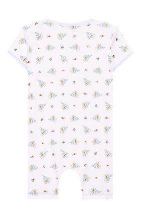 Детское хлопковый песочник MAGNOLIA BABY голубого цвета по цене 3670 руб., арт. 837-979P-LB | Фото 2 Детское хлопковый песочник MAGNOLIA BABY голубого цвета, арт. 837-979P-LB | Фото 2 (Рукава: Короткие; Материал внешний: Хлопок)