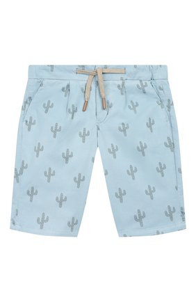 Детские хлопковые шорты BARONIO KIDS голубого цвета по цене 7430 руб., арт. S1881-SN0WSH | Фото 1 Детские хлопковые шорты BARONIO KIDS голубого цвета, арт. S1881-SN0WSH | Фото 1