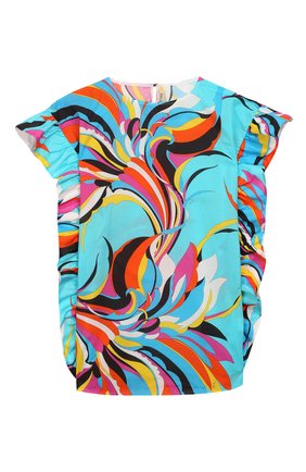 Детская хлопковая туника EMILIO PUCCI бирюзового цвета по цене 22300 руб., арт. 9M1112/MC720/10-14 | Фото 1 Детская хлопковая туника EMILIO PUCCI бирюзового цвета, арт. 9M1112/MC720/10-14 | Фото 1