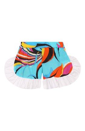 Детские хлопковые шорты EMILIO PUCCI бирюзового цвета по цене 13750 руб., арт. 9M6059/MC720/1-4 | Фото 1 Детские хлопковые шорты EMILIO PUCCI бирюзового цвета, арт. 9M6059/MC720/1-4 | Фото 1